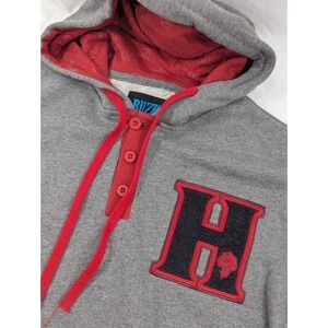 World Of Warcraft Charcoal Gray‎ Hoodie Pullover Horde Button Front Small